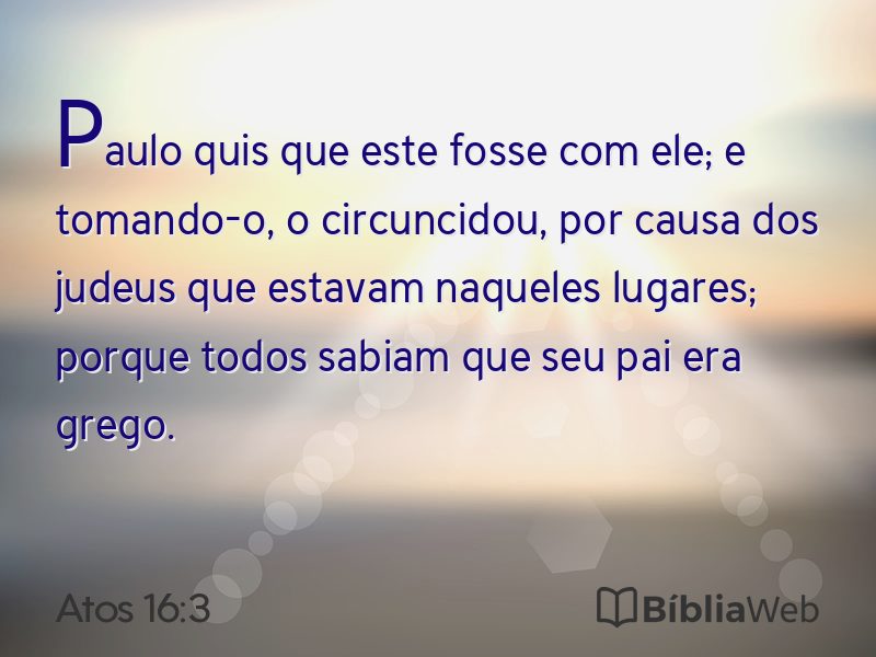 Atos 16:3 em imagem para compartilhar
