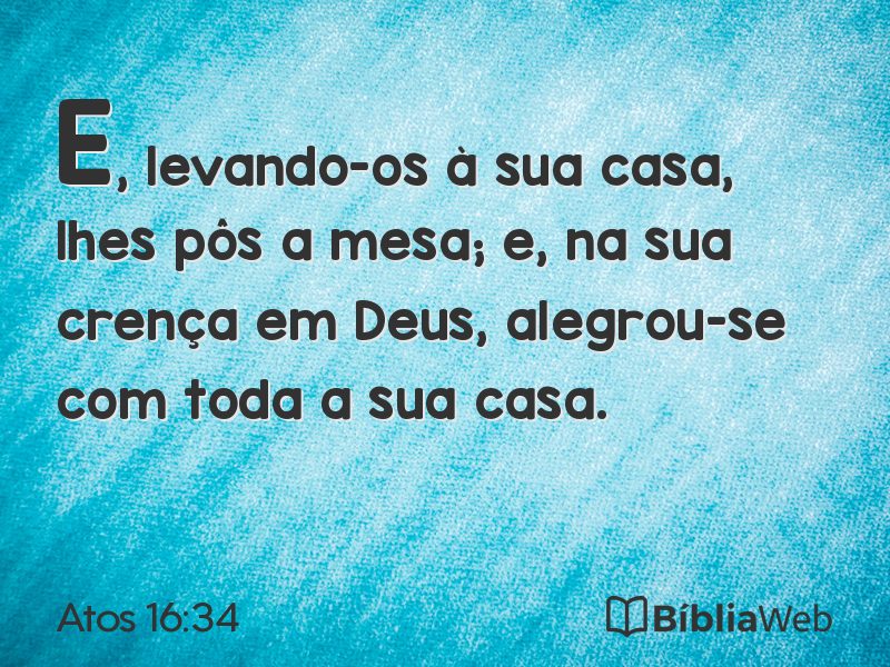 Atos 16:34 em imagem para compartilhar