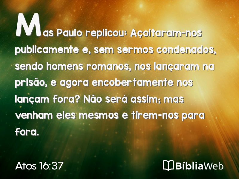 Atos 16:37 em imagem para compartilhar
