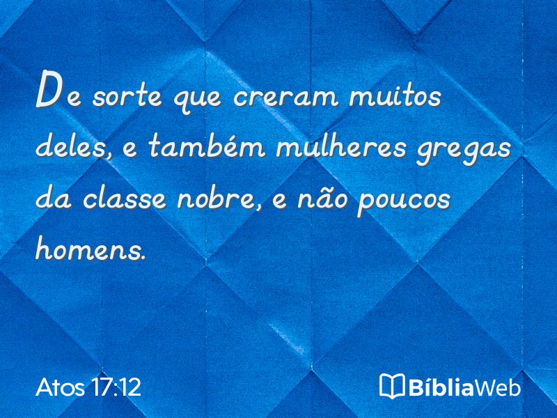 Atos 17:12 em imagem para compartilhar