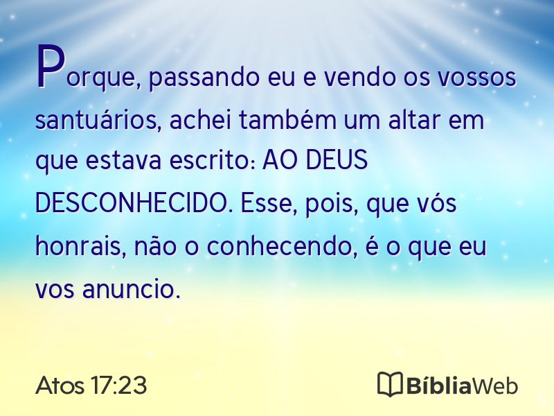 Atos 17:23 em imagem para compartilhar