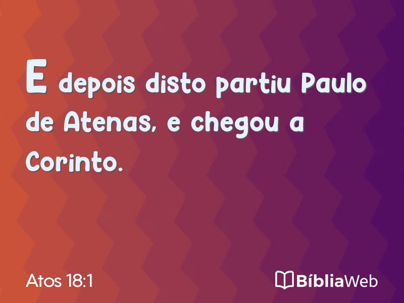 Atos 18:1 em imagem para compartilhar
