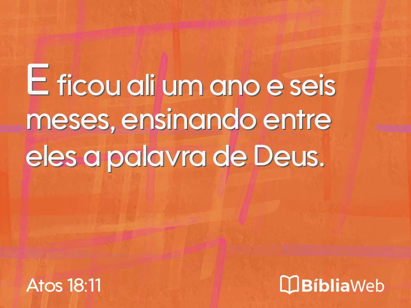 Atos 18:11 em imagem para compartilhar