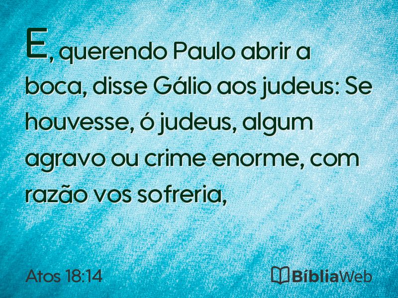 Atos 18:14 em imagem para compartilhar