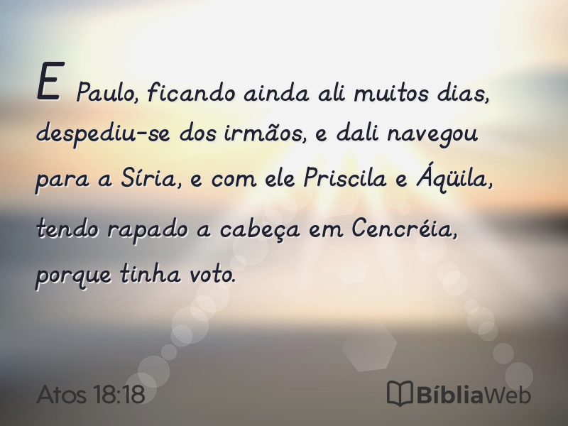 Atos 18:18 em imagem para compartilhar