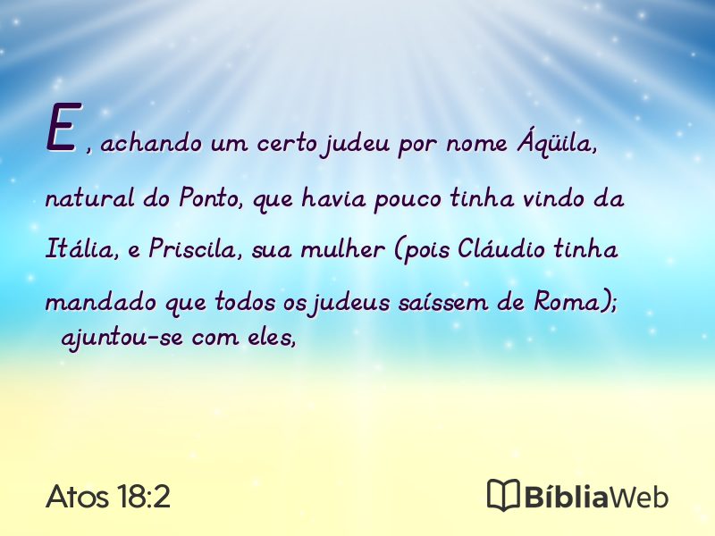 Atos 18:2 em imagem para compartilhar