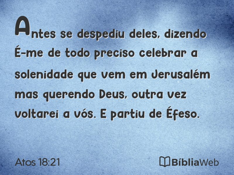 Atos 18:21 em imagem para compartilhar