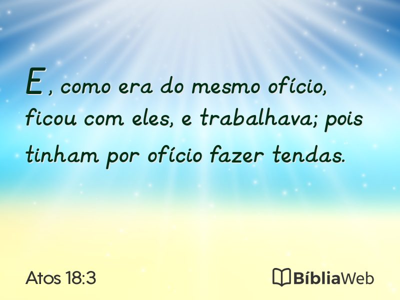 Atos 18:3 em imagem para compartilhar