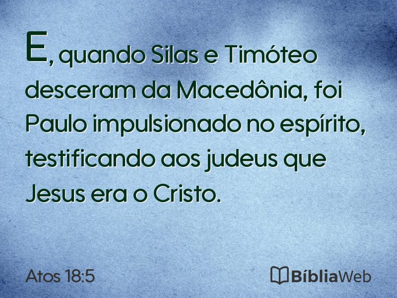 Atos 18:5 em imagem para compartilhar