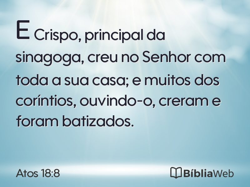 Atos 18:8 em imagem para compartilhar