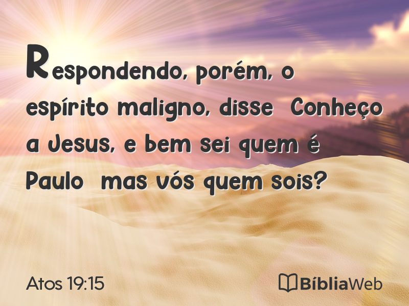 Atos 19:15 em imagem para compartilhar