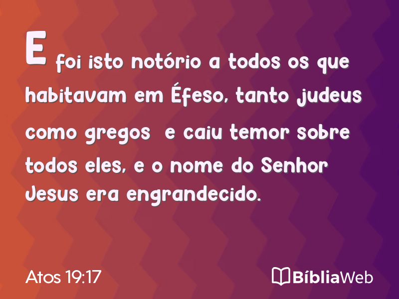 Atos 19:17 em imagem para compartilhar