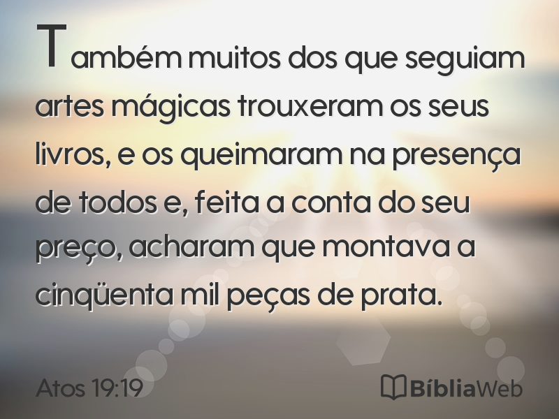 Atos 19:19 em imagem para compartilhar