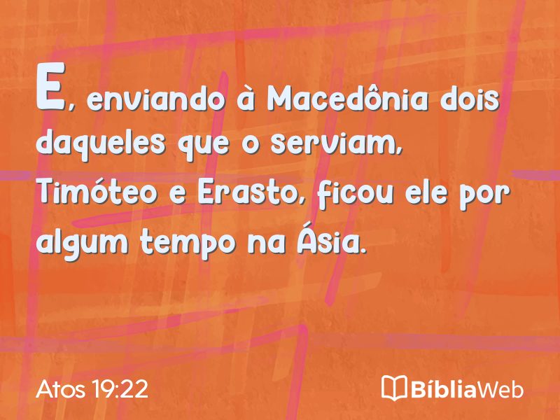 Atos 19:22 em imagem para compartilhar