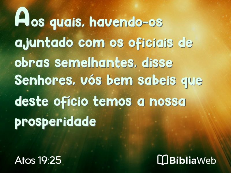 Atos 19:25 em imagem para compartilhar