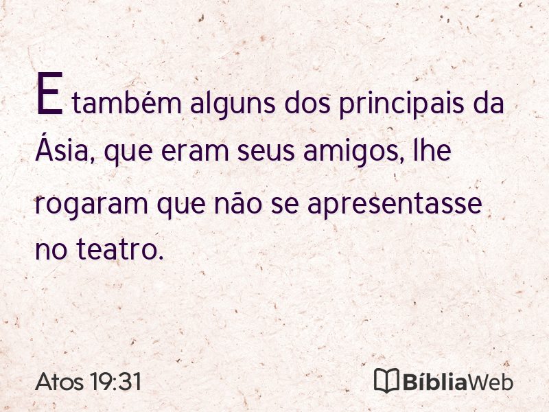 Atos 19:31 em imagem para compartilhar