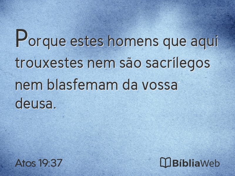 Atos 19:37 em imagem para compartilhar