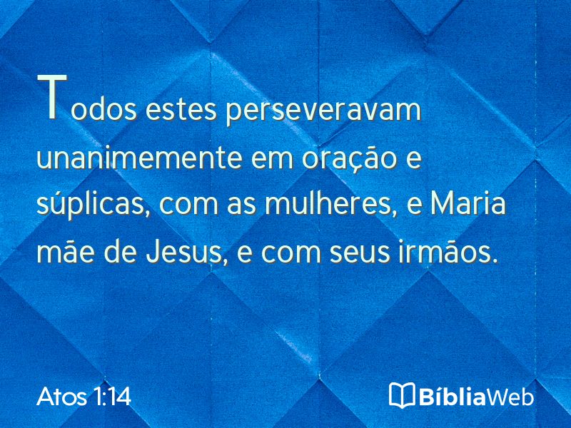 Atos 1:14 em imagem para compartilhar
