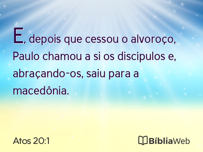 Atos 20:1 em imagem para compartilhar
