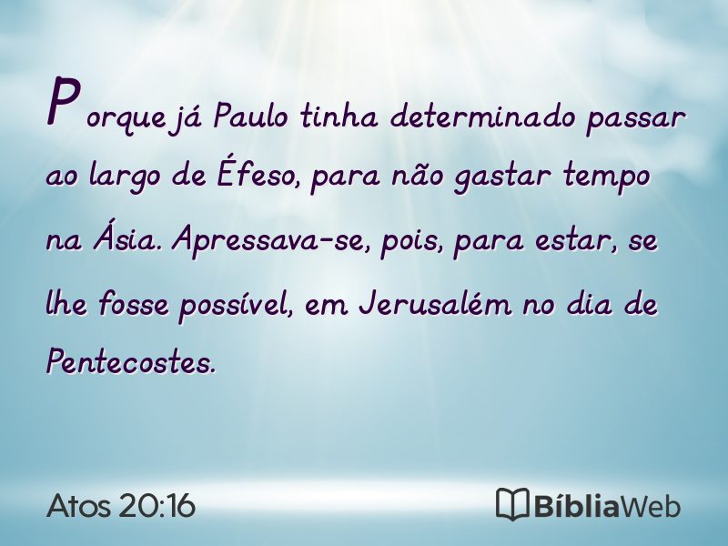 Atos 20:16 em imagem para compartilhar