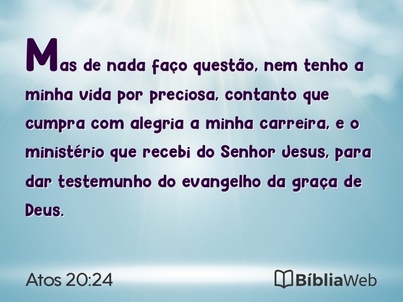 Atos 20:24 em imagem para compartilhar