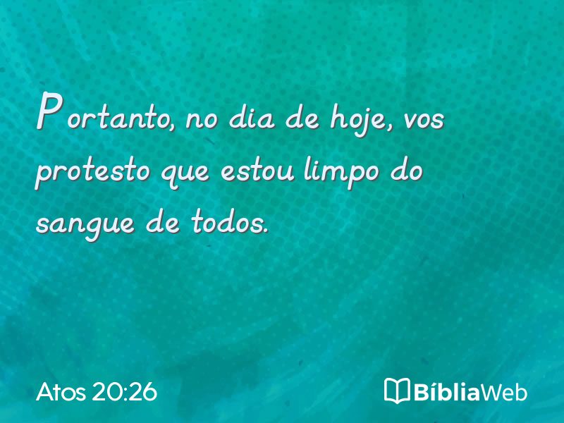 Atos 20:26 em imagem para compartilhar
