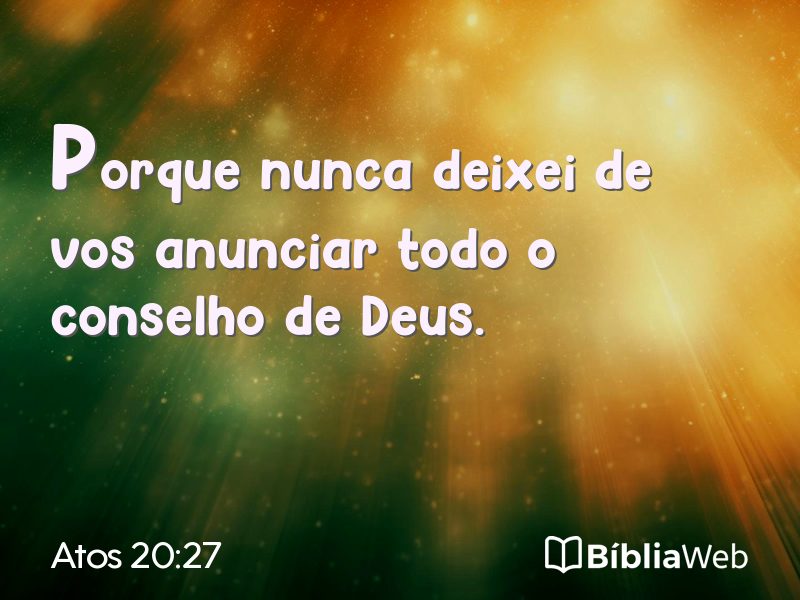 Atos 20:27 em imagem para compartilhar