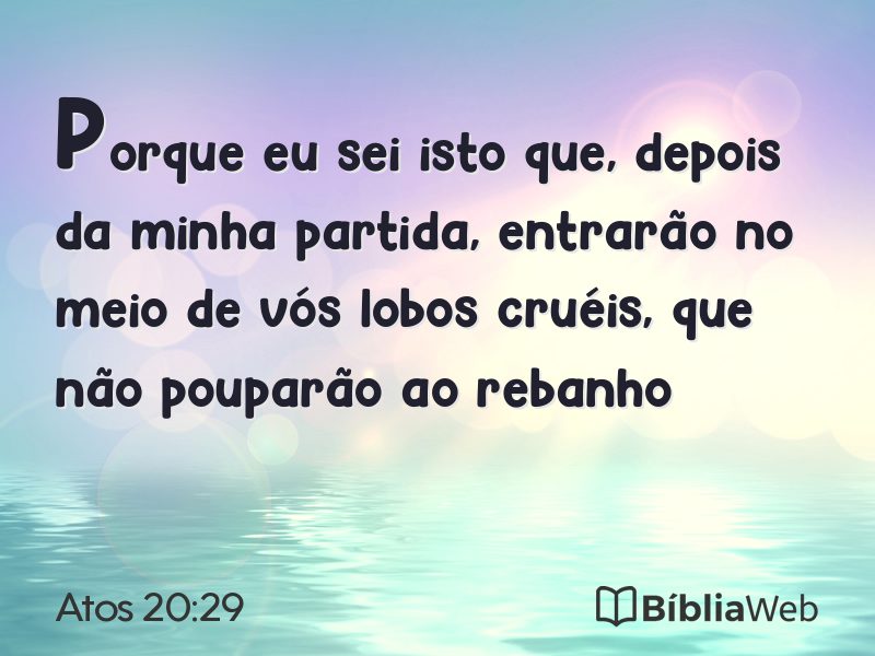 Atos 20:29 em imagem para compartilhar