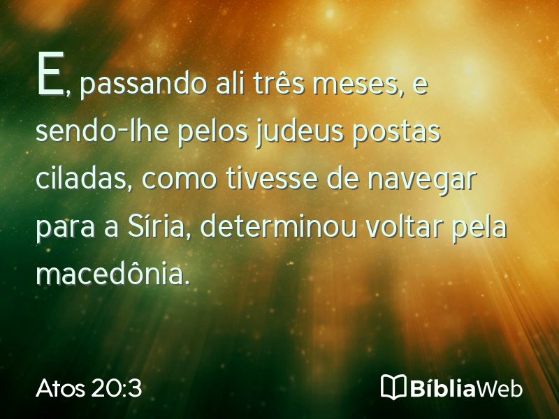 Atos 20:3 em imagem para compartilhar