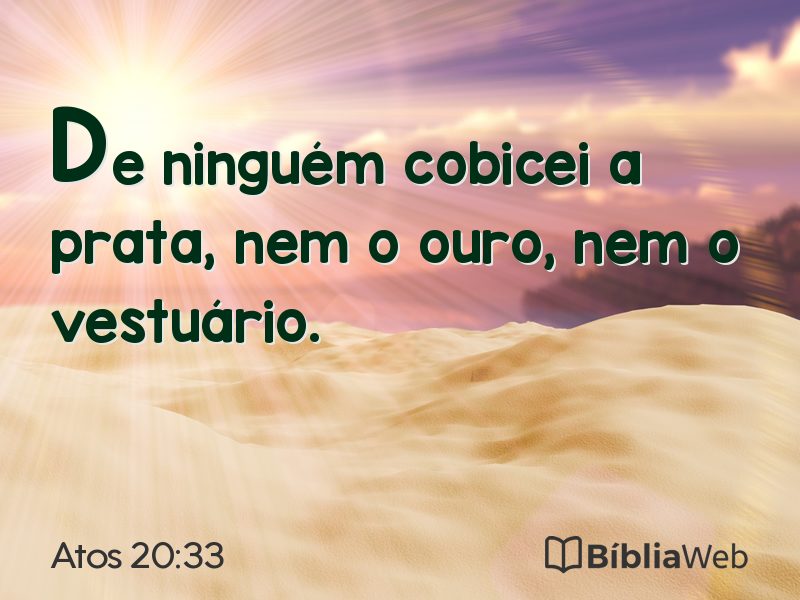 Atos 20:33 em imagem para compartilhar