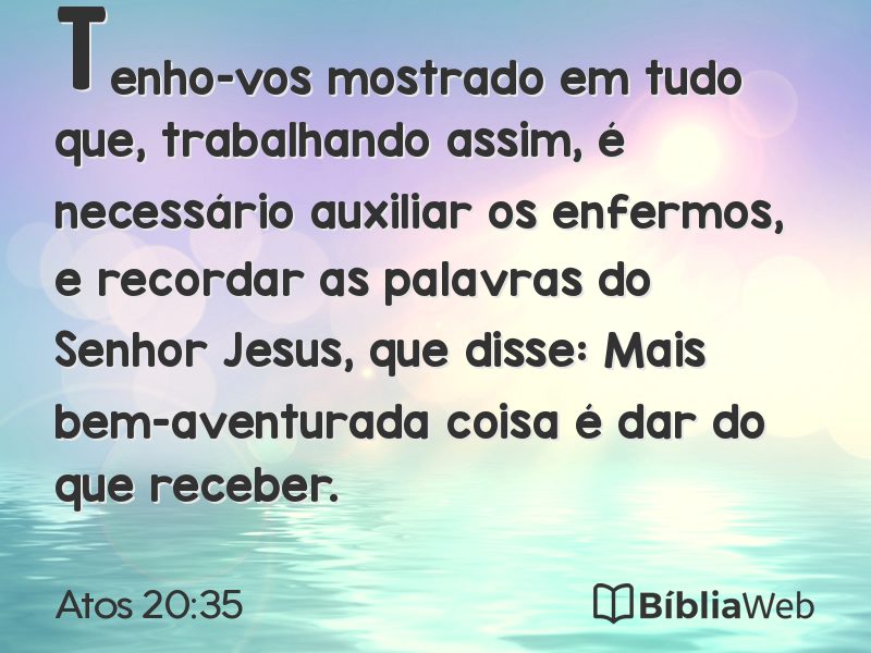 Atos 20:35 em imagem para compartilhar