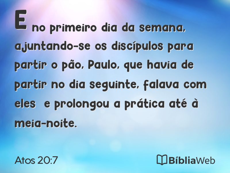 Atos 20:7 em imagem para compartilhar