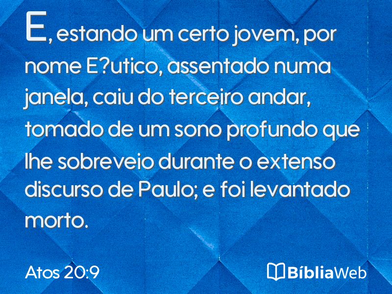 Atos 20:9 em imagem para compartilhar