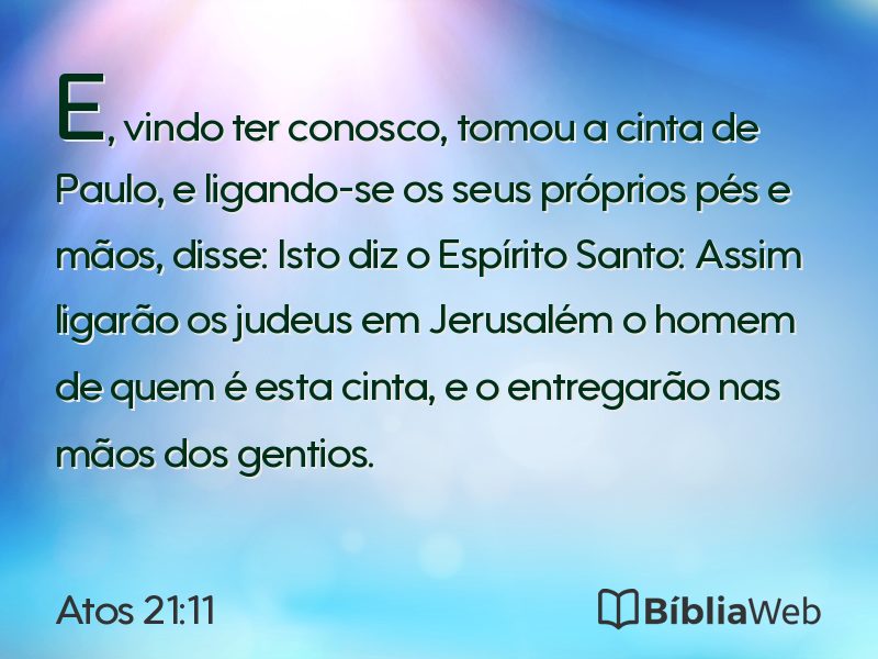 Atos 21:11 em imagem para compartilhar