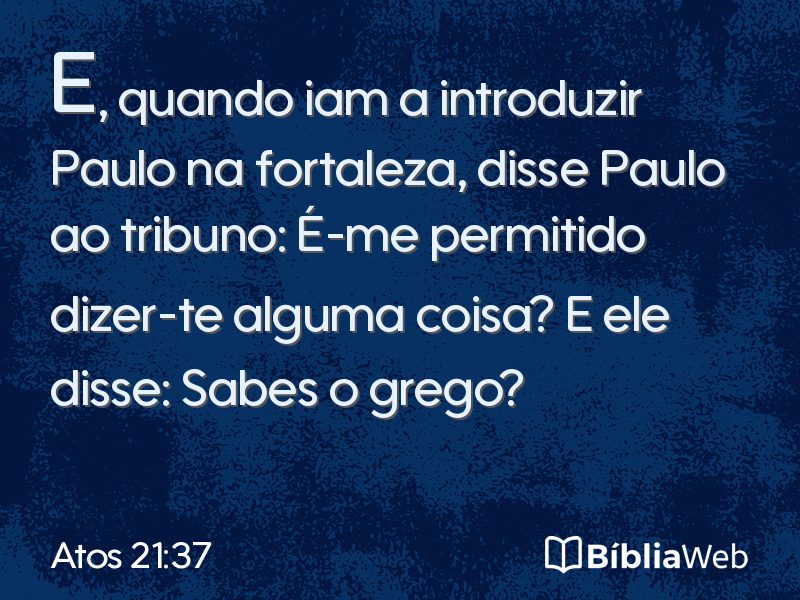 Atos 21:37 em imagem para compartilhar