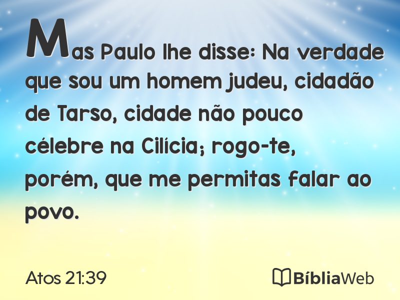 Atos 21:39 em imagem para compartilhar
