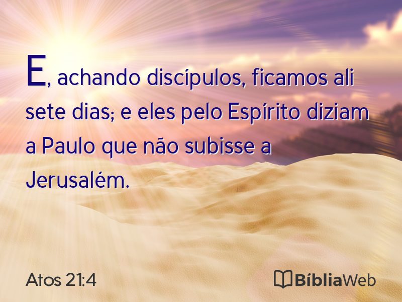 Atos 21:4 em imagem para compartilhar