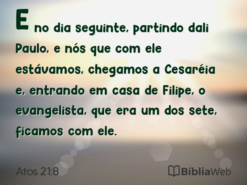 Atos 21:8 em imagem para compartilhar