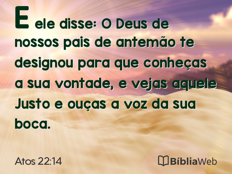 Atos 22:14 em imagem para compartilhar