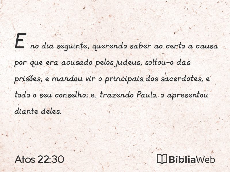 Atos 22:30 em imagem para compartilhar