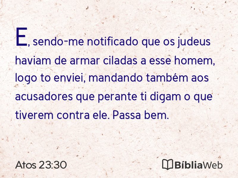 Atos 23:30 em imagem para compartilhar