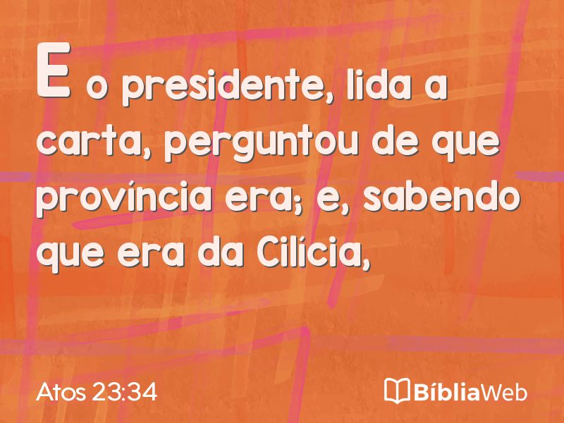 Atos 23:34 em imagem para compartilhar