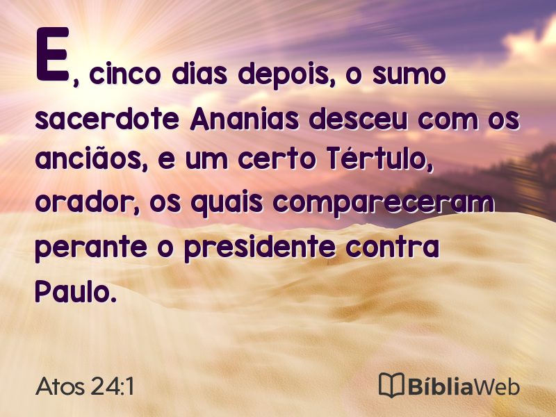 Atos 24:1 em imagem para compartilhar