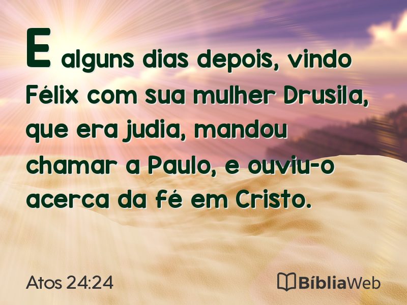 Atos 24:24 em imagem para compartilhar