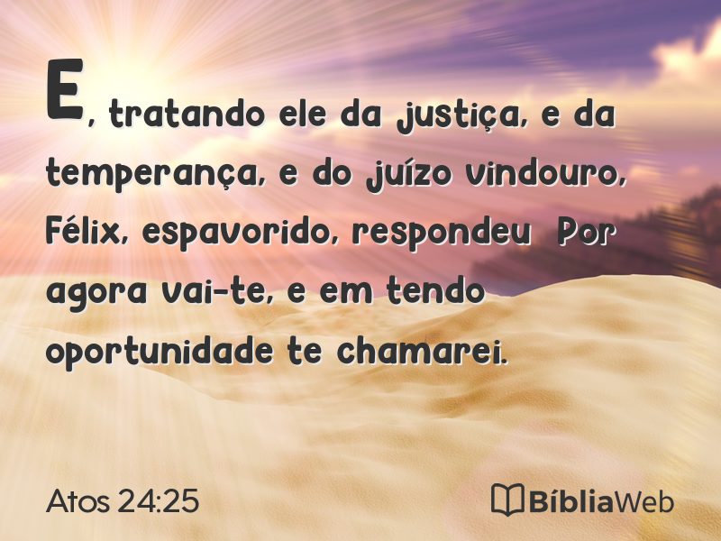 Atos 24:25 em imagem para compartilhar