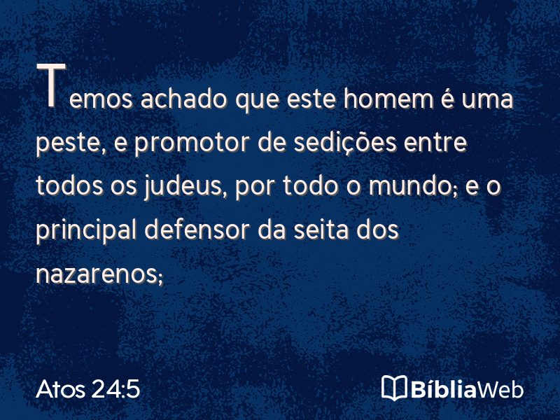 Atos 24:5 em imagem para compartilhar