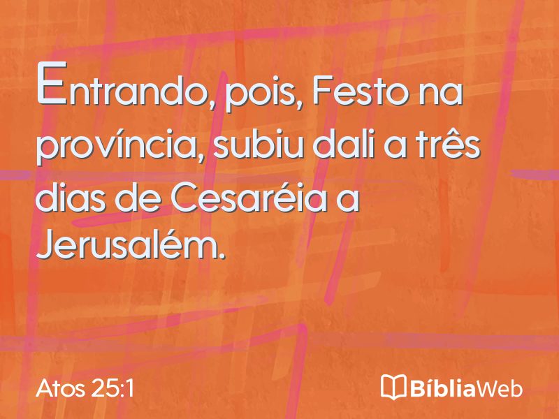 Atos 25:1 em imagem para compartilhar