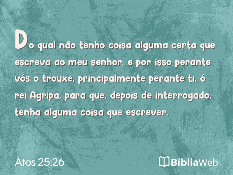 Atos 25:26 em imagem para compartilhar