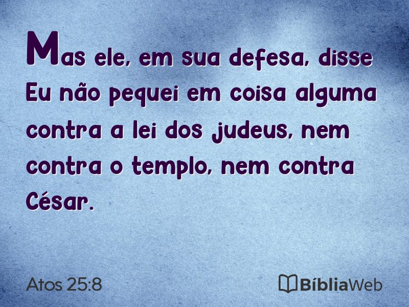 Atos 25:8 em imagem para compartilhar