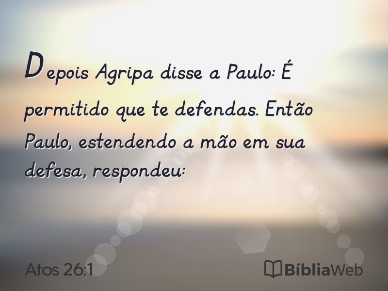 Atos 26:1 em imagem para compartilhar